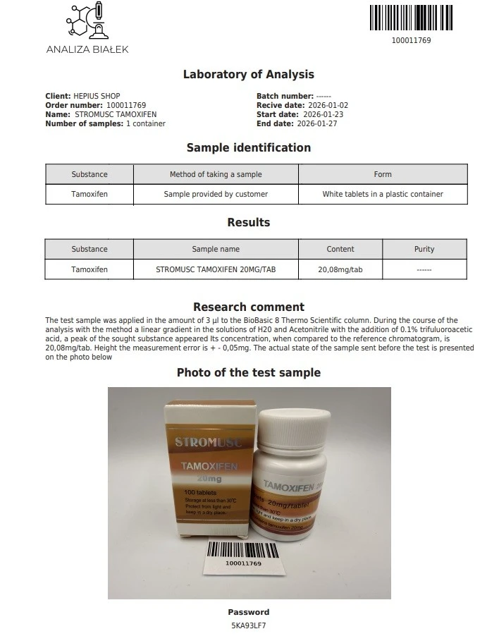High-Quality STROMUSC Nolvadex(Tamoxifen)20mg Tablets For Bodybuilding CAS:10540-29-1 suppliers